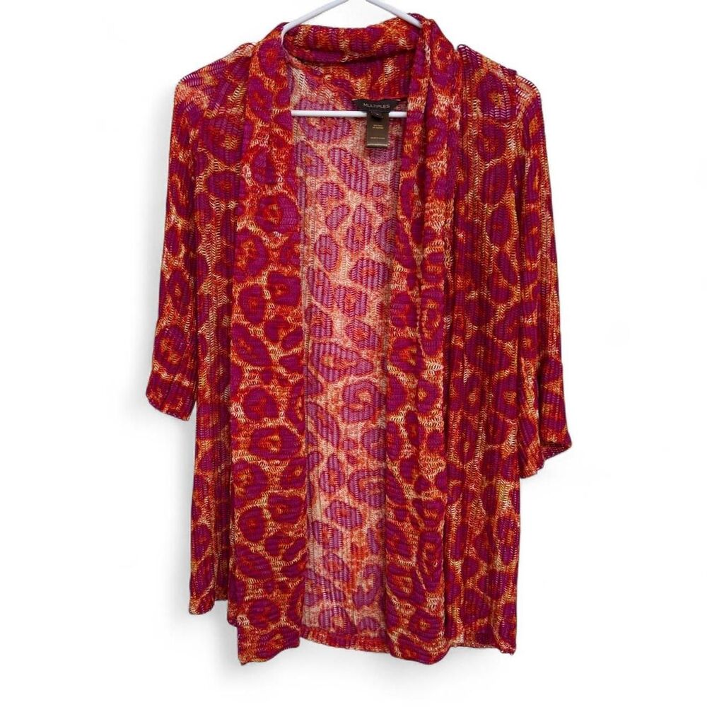 Multiples Women's Animal Print Cardigan